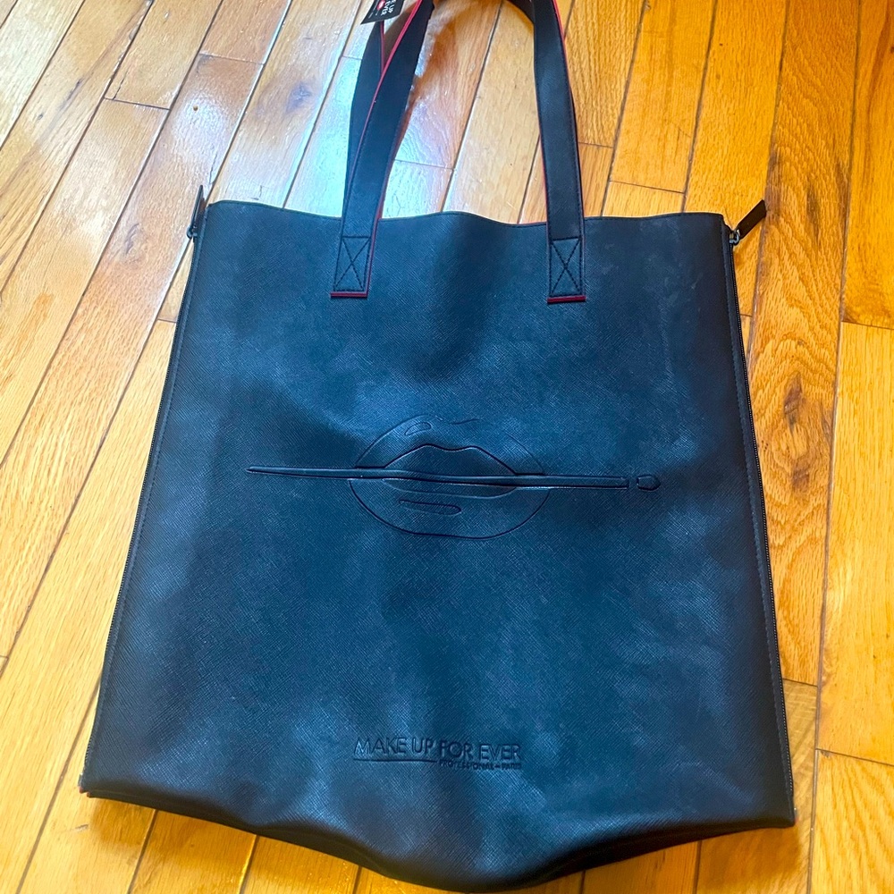 Makeup Forever Black Tote with Red Accents